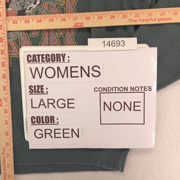 Def Leppard Band Graphic Long Sleeve Crew Neck Shirt Womens Size L Green - Picture 8 of 9